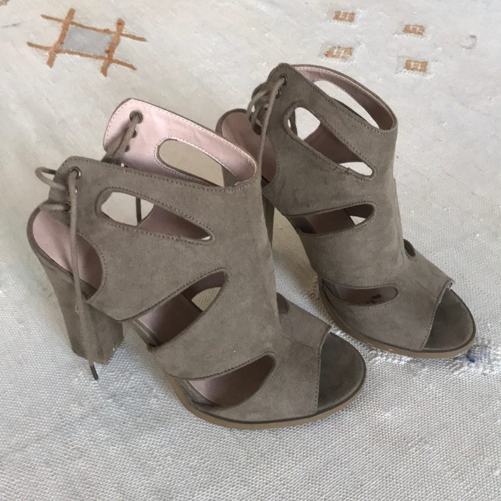 Saharan bohemian cut out tie back heels